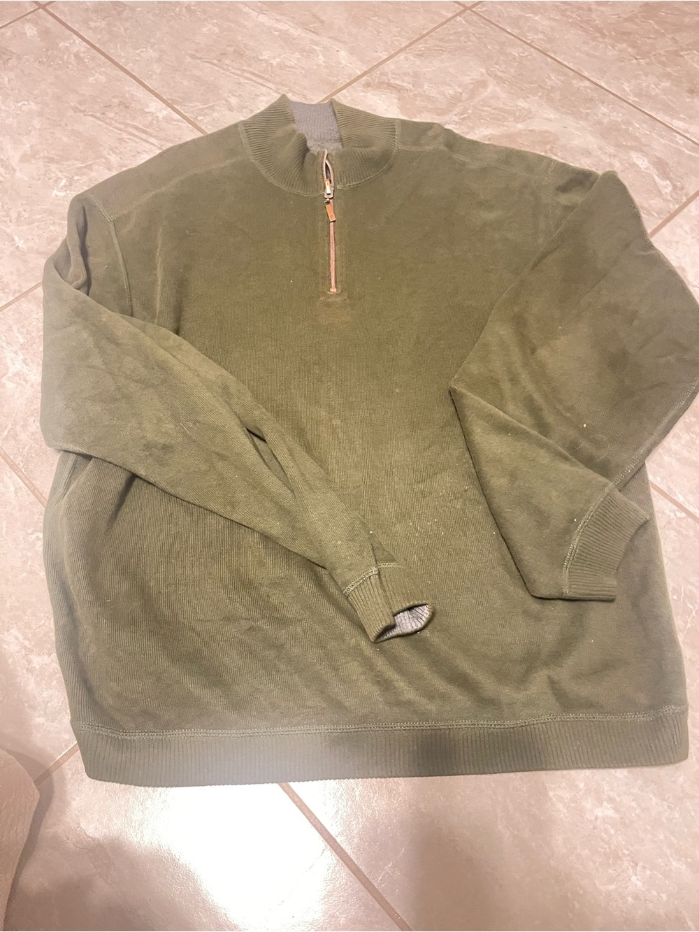 Tommy Bahama Olive Green Half-Zip Pullover